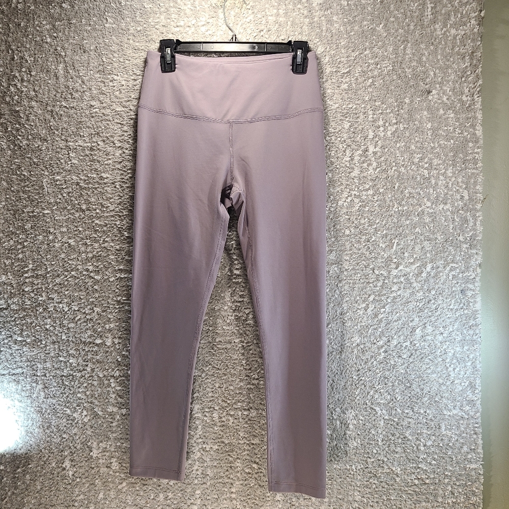 Yogalicious Crop Stretch Pull Up Leggings Medium Polyester Blend Gray
